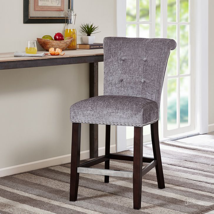 The appearance of Colfax Counter Stool In Grey designed by Olliix in the transitional interior design. This grey piece of furniture  was selected by 1StopBedrooms from Colfax Collection to add a touch of cosiness and style into your home. Sku: FPF20-0557. Material: Wood. Product Type: Barstool. Image1