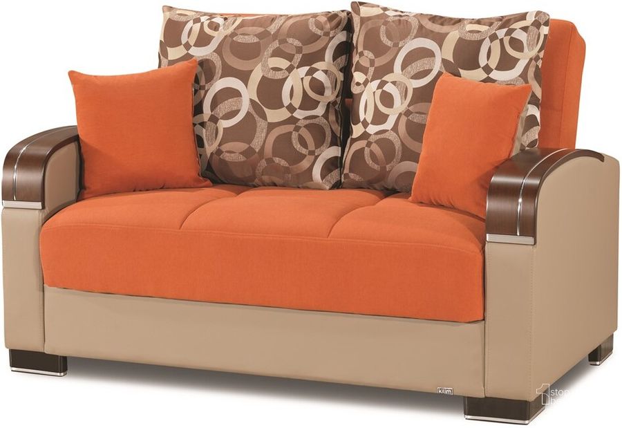 The appearance of Colinton Orange Loveseat designed by Boho House in the modern / contemporary interior design. This orange piece of furniture  was selected by 1StopBedrooms from Colinton Collection to add a touch of cosiness and style into your home. Sku: MOB-LS-OR. Product Type: Loveseat. Material: Chenille.