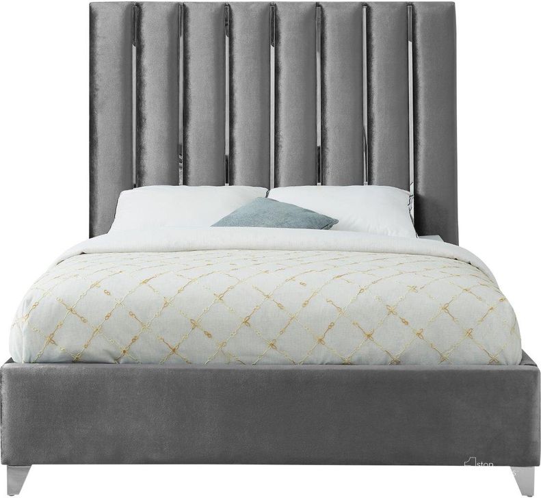 The appearance of Condor Grey Velvet Queen Platform Bed designed by Furnique in the modern / contemporary interior design. This grey velvet piece of furniture  was selected by 1StopBedrooms from Condor Collection to add a touch of cosiness and style into your home. Sku: EnzoGrey-Q-1;EnzoGrey-Q-2. Product Type: Bed. Bed Size: Queen. Material: Velvet. Image1