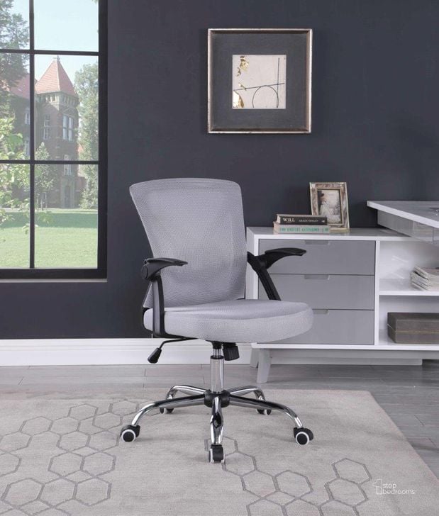 The appearance of Contemporary Ergonomic Computer Chair with Adjustable Arms designed by Chintaly Imports in the modern / contemporary interior design. This black and chrome piece of furniture  was selected by 1StopBedrooms from  to add a touch of cosiness and style into your home. Sku: 4023-CCH-GRY. Product Type: Office Chair. Image1