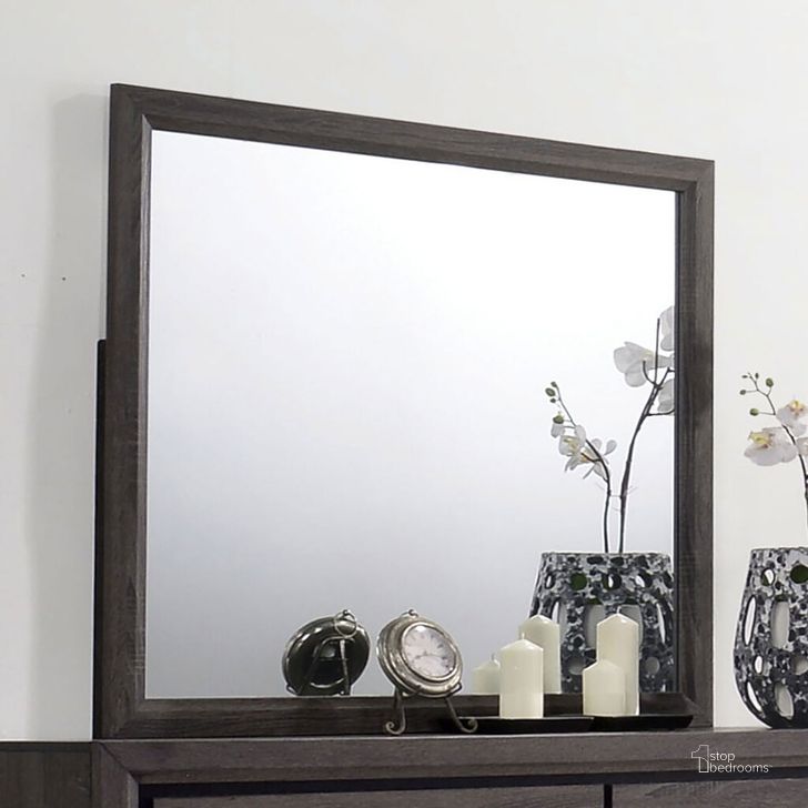 The appearance of Conwy Mirror In Gray designed by Furniture of America in the modern / contemporary interior design. This gray piece of furniture  was selected by 1StopBedrooms from Conwy Collection to add a touch of cosiness and style into your home. Sku: CM7549M. Material: Wood. Product Type: Mirror.