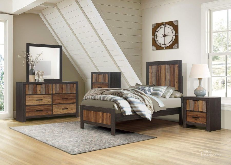 The appearance of Cooper Multi Tone Wire Brushed Youth Panel Bedroom Set designed by Homelegance in the transitional interior design. This brown piece of furniture  was selected by 1StopBedrooms from Cooper Collection to add a touch of cosiness and style into your home. Sku: 2059T-1;2059T-3;2059-4. Bed Type: Panel Bed. Material: Wood. Product Type: Panel Bed. Bed Size: Twin. Image1