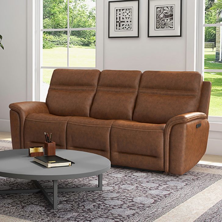 The appearance of Cooper Power Reclining Sofa In Camel designed by Liberty in the transitional interior design. This camel piece of furniture  was selected by 1StopBedrooms from Cooper Collection to add a touch of cosiness and style into your home. Sku: 7007CM-33P. Product Type: Reclining Sofa. Material: Plywood. Image1