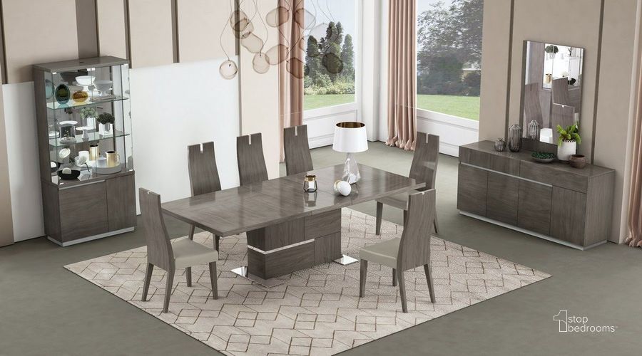The appearance of Copenhagen Chestnut Extendable Dining Room Set designed by J&M in the modern / contemporary interior design. This brown piece of furniture  was selected by 1StopBedrooms from Copenhagen Collection to add a touch of cosiness and style into your home. Sku: 17778-DT;17778-DC. Table Base Style: Pedestal. Product Type: Dining Room Set. Table Top Shape: Rectangular. Size: 99". Image1