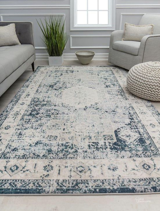 The appearance of Cora CL25A French Toile Transitional Vintage Navy 5' x 7' Area Rug designed by Rugs America in the transitional interior design. This navy piece of furniture  was selected by 1StopBedrooms from Cora Collection to add a touch of cosiness and style into your home. Sku: RA31111. Material: Polypropylene. Product Type: Area Rugs. Image1