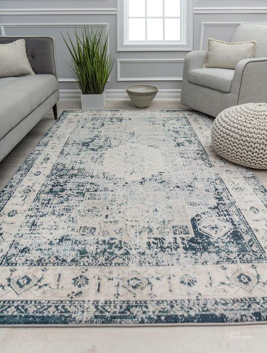 The appearance of Cora CL25A French Toile Transitional Vintage Navy 8' x 10' Area Rug designed by Rugs America in the transitional interior design. This navy piece of furniture  was selected by 1StopBedrooms from Cora Collection to add a touch of cosiness and style into your home. Sku: RA31112. Material: Polypropylene. Product Type: Area Rugs. Image1