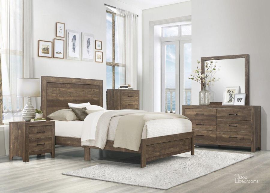 The appearance of Corbin Rustic Brown Bedroom Set designed by Homelegance in the transitional interior design. This brown piece of furniture  was selected by 1StopBedrooms from Corbin Collection to add a touch of cosiness and style into your home. Sku: 1534-1;1534-4. Bed Type: Panel Bed. Material: Wood. Product Type: Panel Bed. Bed Size: Queen. Image1