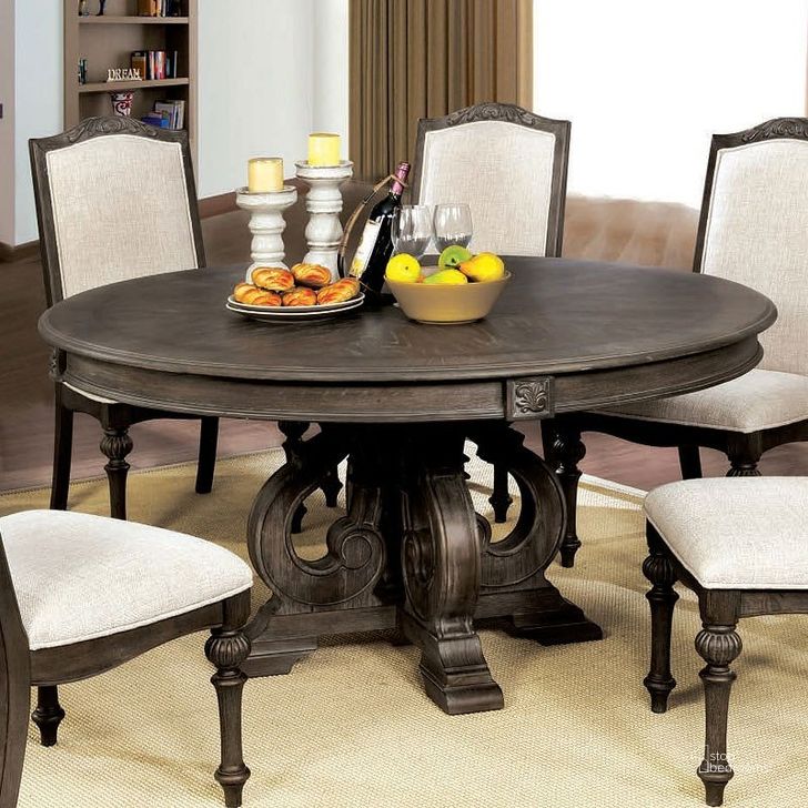 The appearance of Corder Rustic Natural Tone Dining Table designed by Artisan Elegance in the traditional interior design. This rustic natural tone piece of furniture  was selected by 1StopBedrooms from Corder Collection to add a touch of cosiness and style into your home. Sku: CM3150RT. Table Base Style: Pedestal. Table Top Shape: Round. Material: Wood. Product Type: Dining Table. Size: 60.