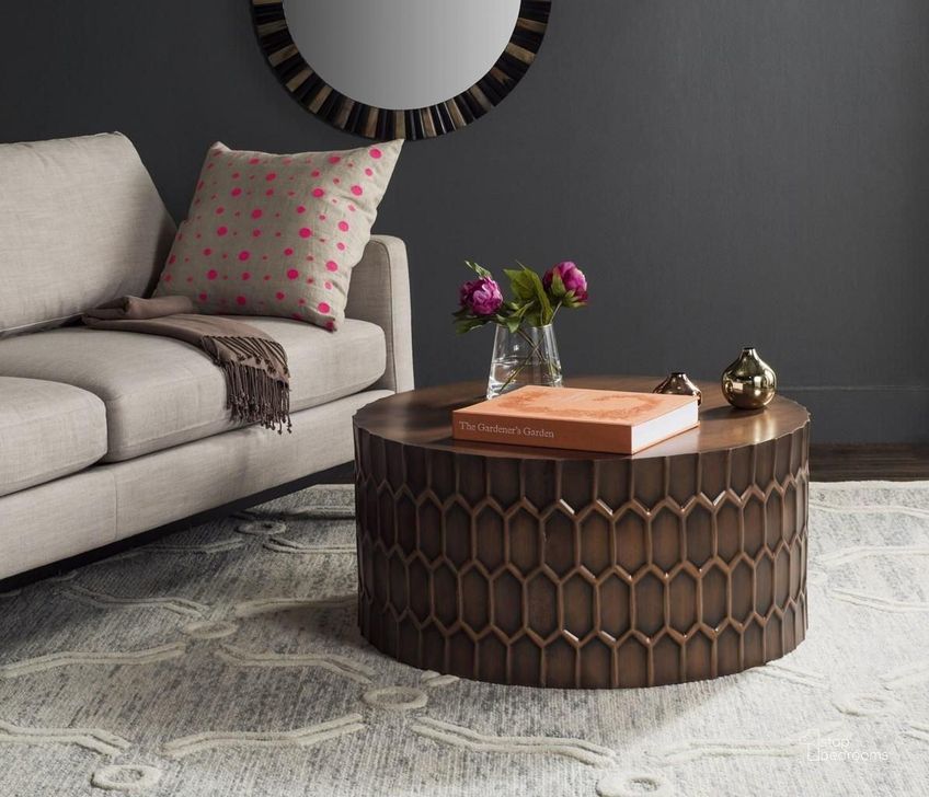 The appearance of Corey Antique Copper Occasional Table Set designed by Safavieh in the transitional interior design. This antique copper piece of furniture  was selected by 1StopBedrooms from Corey Collection to add a touch of cosiness and style into your home. Sku: FOX3237A;FOX3238A. Product Type: Occasional Table Set. Material: Iron. Image1