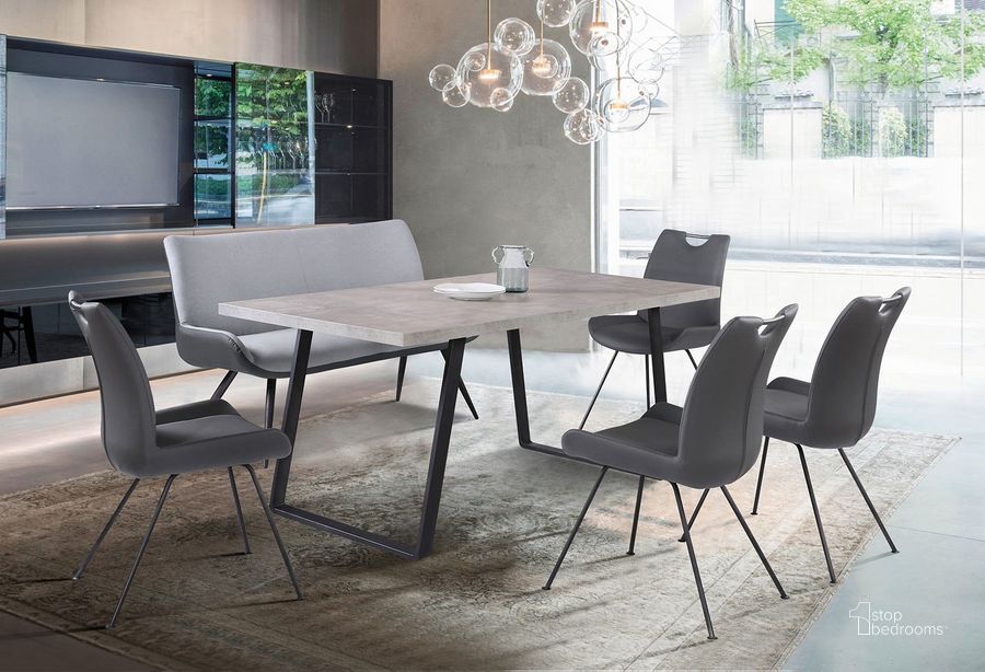 The appearance of Coronado Dining Room Set (Gray) designed by Armen Living in the modern / contemporary interior design. This gray piece of furniture  was selected by 1StopBedrooms from Coronado Collection to add a touch of cosiness and style into your home. Sku: LCCDDIBETO;LCCDDIBGLG;LCCDSIGR. Table Base Style: Double Pedestal. Material: Wood. Product Type: Dining Room Set. Table Top Shape: Rectangular. Size: 71". Image1