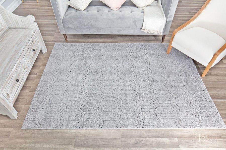 The appearance of CosmoLiving By Cosmopolitan Chanai CN40B Quartzite Geometric Contemporary Gray 5' x 7'6 Area Rug designed by Rugs America in the modern / contemporary interior design. This gray piece of furniture  was selected by 1StopBedrooms from Chanai Collection to add a touch of cosiness and style into your home. Sku: RA29168. Material: Polypropylene. Product Type: Area Rugs. Image1