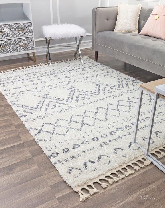 The appearance of CosmoLiving By Cosmopolitan Moon MS10A Shadow Gray Tribal Moroccan White 2'2 x 4' Area Rug designed by Rugs America in the moroccan interior design. This gray piece of furniture  was selected by 1StopBedrooms from Moon Collection to add a touch of cosiness and style into your home. Sku: RA28932. Material: Polypropylene. Product Type: Area Rugs. Image1