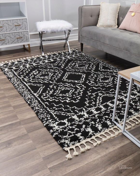 The appearance of CosmoLiving By Cosmopolitan Moon MS40A Sable Tribal Moroccan Black 2'2 x 4' Area Rug designed by Rugs America in the moroccan interior design. This sable piece of furniture  was selected by 1StopBedrooms from Moon Collection to add a touch of cosiness and style into your home. Sku: RA28940. Material: Polypropylene. Product Type: Area Rugs. Image1