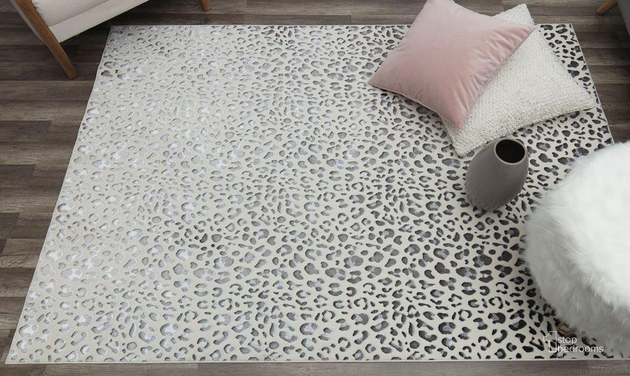 The appearance of CosmoLiving By Cosmopolitan Natura HZ50A Snow Leopard Animal Contemporary White 8' x 10' Area Rug designed by Rugs America in the modern / contemporary interior design. This white piece of furniture  was selected by 1StopBedrooms from Natura Collection to add a touch of cosiness and style into your home. Sku: RA28345. Material: Polyester. Product Type: Area Rugs. Image1