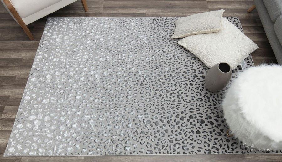 The appearance of CosmoLiving By Cosmopolitan Natura HZ50B Gray Leopard Animal Contemporary Gray 8' x 10' Area Rug designed by Rugs America in the modern / contemporary interior design. This gray piece of furniture  was selected by 1StopBedrooms from Natura Collection to add a touch of cosiness and style into your home. Sku: RA28347. Material: Polyester. Product Type: Area Rugs. Image1