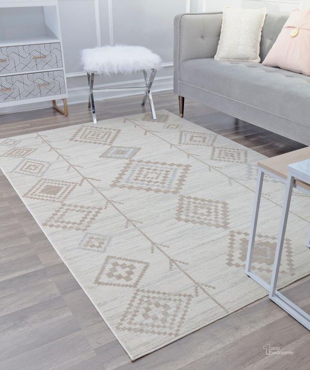 The appearance of CosmoLiving By Cosmopolitan Soleil BR15D Native Cream Tribal Moroccan gray 8'9 x 12' Area Rug designed by Rugs America in the moroccan interior design. This cream piece of furniture  was selected by 1StopBedrooms from Soleil Collection to add a touch of cosiness and style into your home. Sku: RA30437. Material: Polypropylene. Product Type: Area Rugs. Image1