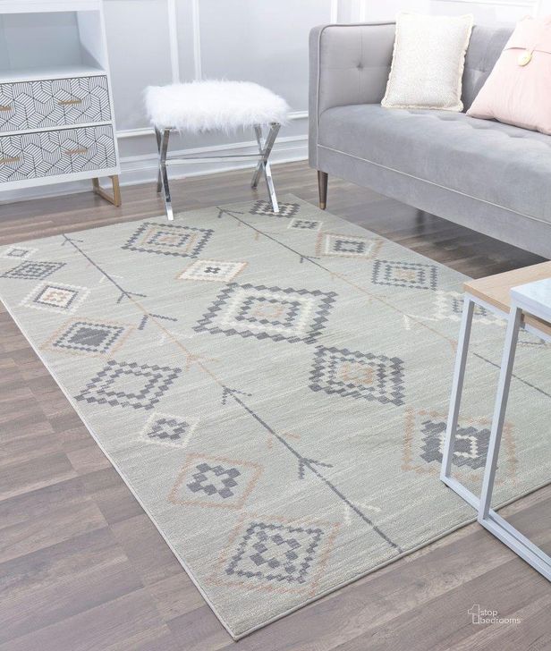 The appearance of CosmoLiving By Cosmopolitan Soleil BR15J Native Fog Tribal Moroccan gray 8'9 x 12' Area Rug designed by Rugs America in the moroccan interior design. This fog piece of furniture  was selected by 1StopBedrooms from Soleil Collection to add a touch of cosiness and style into your home. Sku: RA30455. Material: Polypropylene. Product Type: Area Rugs. Image1