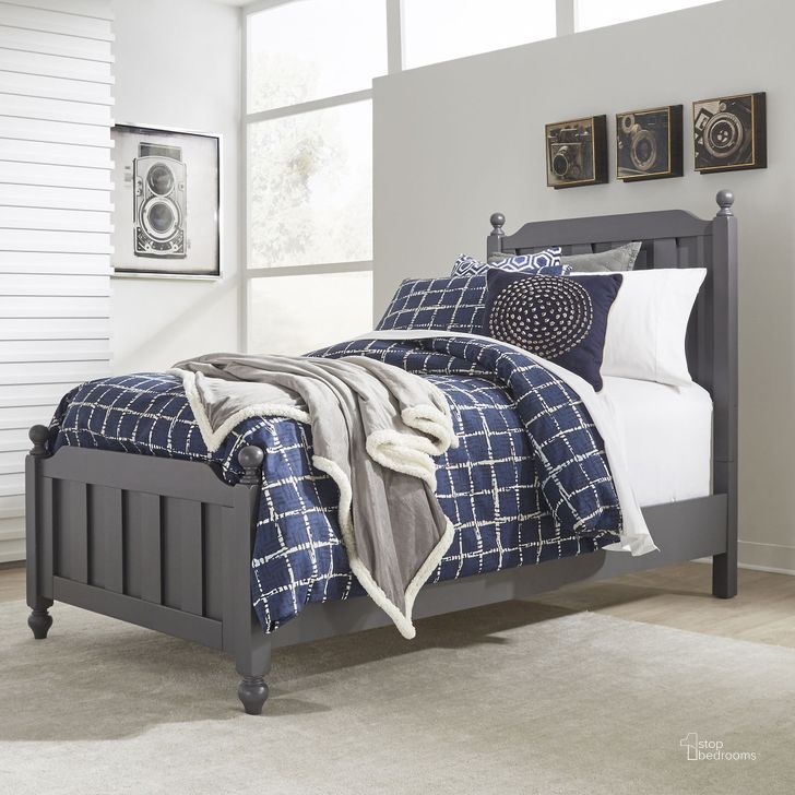 The appearance of Cottage View Dark Gray Twin Panel Bed designed by Liberty in the transitional interior design. This gray piece of furniture  was selected by 1StopBedrooms from Cottage View Collection to add a touch of cosiness and style into your home. Sku: 423-BR11HF;423-BR89. Bed Type: Panel Bed. Material: Wood. Product Type: Panel Bed. Bed Size: Twin. Image1
