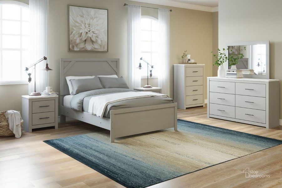 The appearance of Cottenburg Light Gray And White Youth Panel Bedroom Set designed by Signature Design by Ashley in the transitional interior design. This white and light gray piece of furniture  was selected by 1StopBedrooms from Cottenburg Collection to add a touch of cosiness and style into your home. Sku: B1192-55;B1192-86;B1192-92. Bed Type: Panel Bed. Material: Wood. Product Type: Panel Bed. Bed Size: Full.