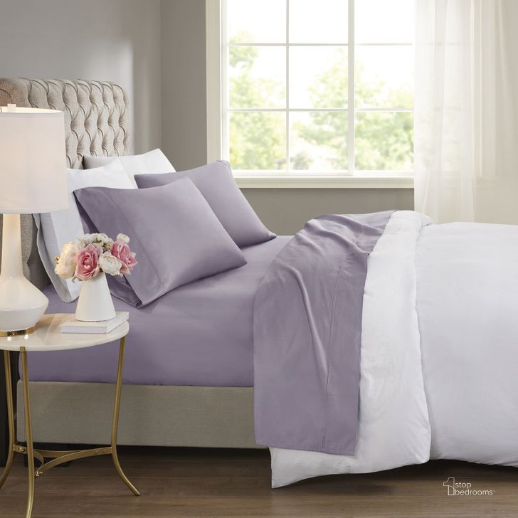 The appearance of Cotton And Polyester Sateen King Cooling Sheet Sets With Huntsman Cooling Chemical In Purple designed by Olliix in the transitional interior design. This purple piece of furniture  was selected by 1StopBedrooms from 600 Thread Count Collection to add a touch of cosiness and style into your home. Sku: BR20-1917. Material: Polyester. Bed Size: King. Product Type: Bed Sheet. Image1