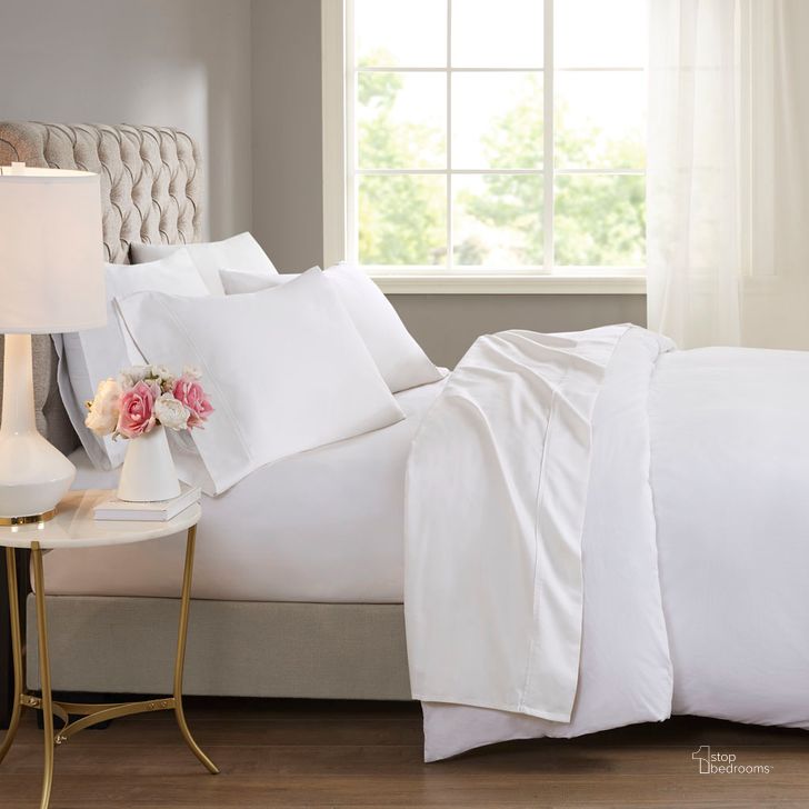 The appearance of Cotton And Polyester Sateen Full Cooling Sheet Sets With Huntsman Cooling Chemical In White designed by Olliix in the transitional interior design. This white piece of furniture  was selected by 1StopBedrooms from 600 Thread Count Collection to add a touch of cosiness and style into your home. Sku: BR20-0986. Material: Polyester. Bed Size: Full. Product Type: Bed Sheet. Image1