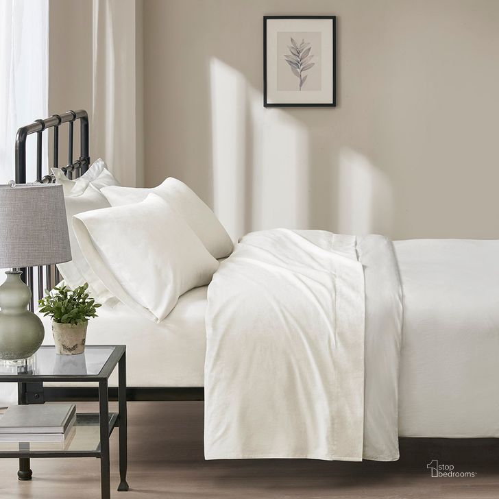 The appearance of Cotton Flannel Oversized Queen Sheet Set In Ivory Solid designed by Olliix in the transitional interior design. This ivory solid piece of furniture  was selected by 1StopBedrooms from Oversized Flannel Collection to add a touch of cosiness and style into your home. Sku: BR20-1849. Bed Size: Queen. Material: Cotton. Product Type: Bed Sheet. Image1
