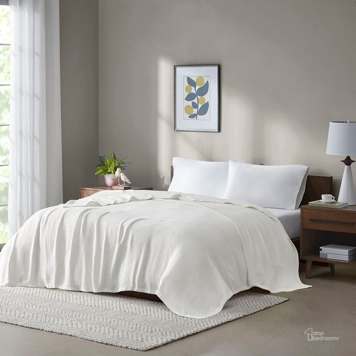 The appearance of Cotton Freshspun Basketweave Twin Blanket With 1 Inch Self Hem In Cream designed by Olliix in the transitional interior design. This cream piece of furniture  was selected by 1StopBedrooms from Freshspun Basketweave Collection to add a touch of cosiness and style into your home. Sku: BL51N-0845. Bed Size: Twin. Material: Cotton. Product Type: Throw. Image1