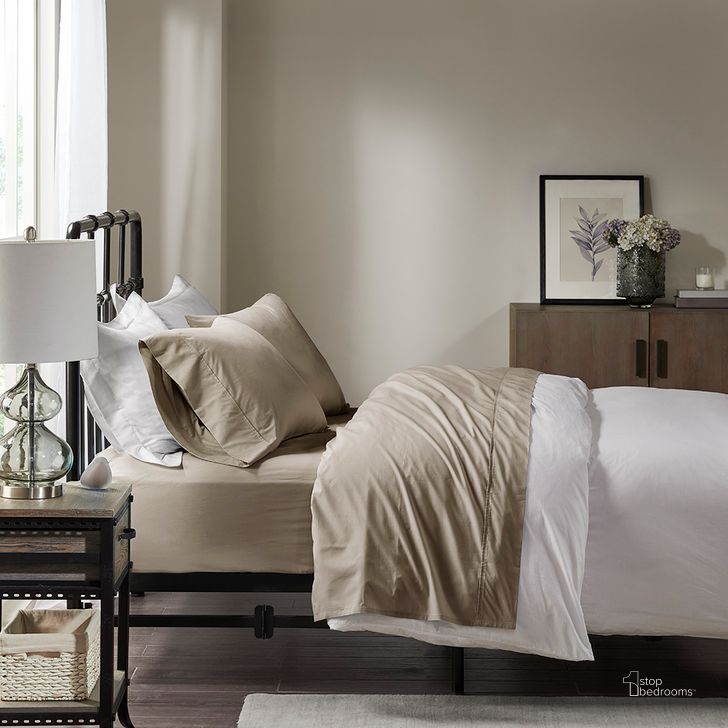The appearance of Cotton Peached Percale Twin Sheet Set In Khaki designed by Olliix in the transitional interior design. This khaki piece of furniture  was selected by 1StopBedrooms from Peached Percale Collection to add a touch of cosiness and style into your home. Sku: MP20-5405. Bed Size: Twin. Material: Cotton. Product Type: Bed Sheet. Image1