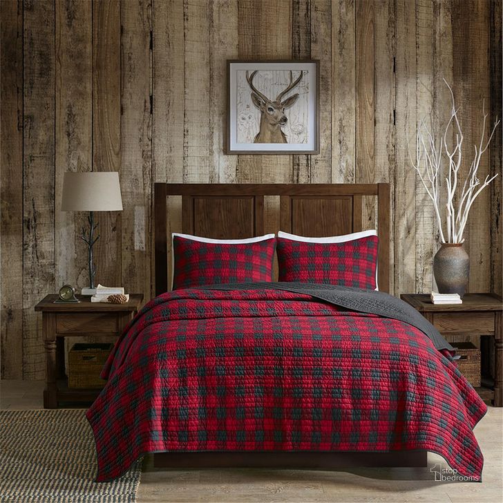The appearance of Cotton Percale Printed Queen Quilt Mini Set In Red designed by Olliix in the cabin / lodge interior design. This red piece of furniture  was selected by 1StopBedrooms from Woolrich Check Collection to add a touch of cosiness and style into your home. Sku: WR14-1783. Bed Size: Queen. Material: Cotton. Product Type: Quilt Set. Image1