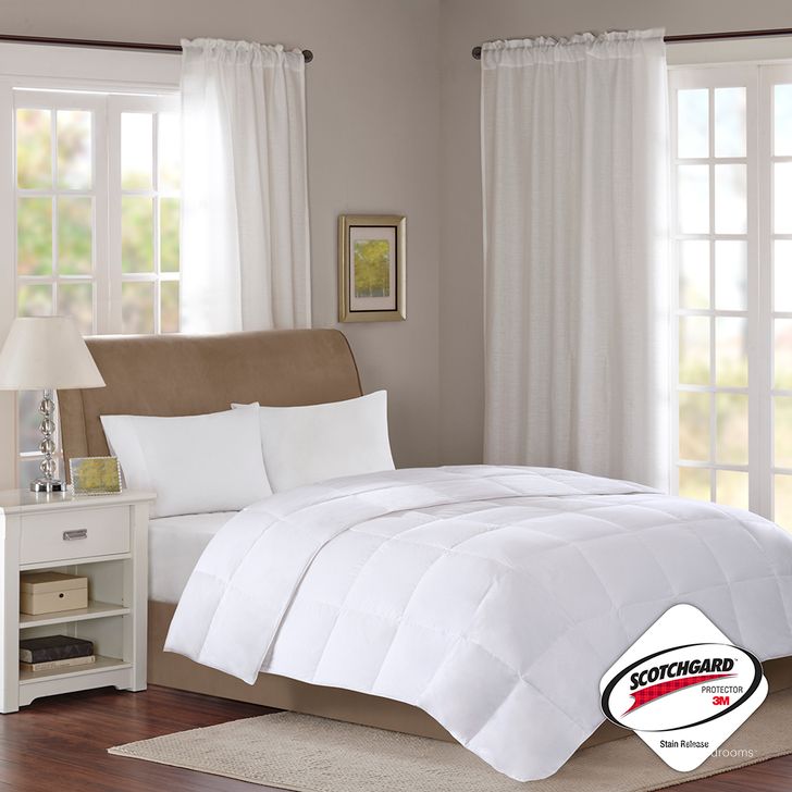 The appearance of Cotton Sateen With Stain Down Twin Comforter In White designed by Olliix in the transitional interior design. This white piece of furniture  was selected by 1StopBedrooms from Level 1 Collection to add a touch of cosiness and style into your home. Sku: TN10-0052. Bed Size: Twin. Material: Cotton. Product Type: Comforter Set. Image1