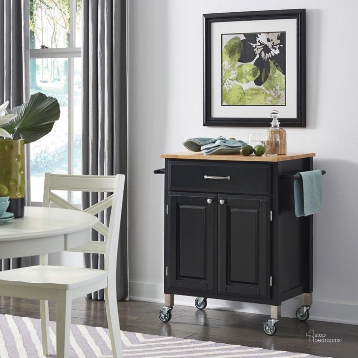 The appearance of Coventry Kitchen Cart designed by Homestyles in the traditional interior design. This black piece of furniture  was selected by 1StopBedrooms from Coventry Collection to add a touch of cosiness and style into your home. Sku: 4506-95. Product Type: Kitchen Cart. Material: Stainless Steel. Image1