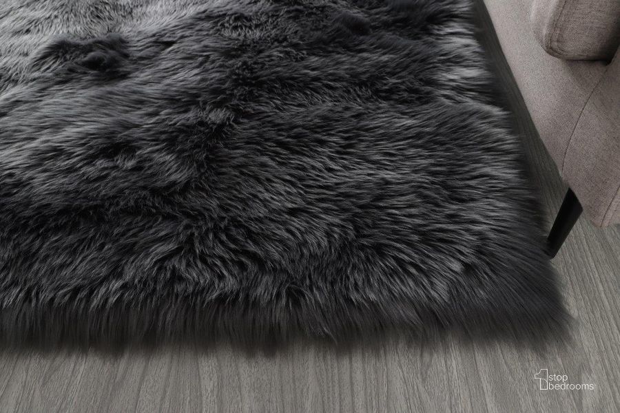 The appearance of Cozy Collection Machine Washable Ultra Soft Fluffy Faux Fur Sheepskin Area Rug LSRGR5123-57 designed by Amazing Rugs in the modern / contemporary interior design. This gray piece of furniture  was selected by 1StopBedrooms from Cozy Collection to add a touch of cosiness and style into your home. Sku: LSRGR5123-57. Material: Polyester. Product Type: Area Rugs. Image1