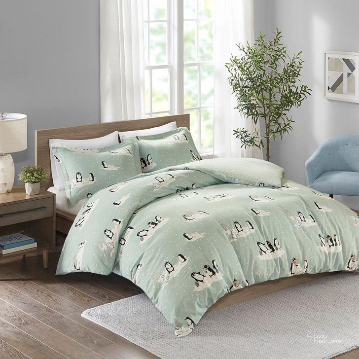 The appearance of Cozy Cotton Flannel Printed Twin Duvet Set In Aqua Penguins designed by Olliix in the transitional interior design. This aqua penguins piece of furniture  was selected by 1StopBedrooms from Cozy Flannel Collection to add a touch of cosiness and style into your home. Sku: TN12-0431. Bed Size: Twin. Material: Cotton. Product Type: Duvet Set. Image1