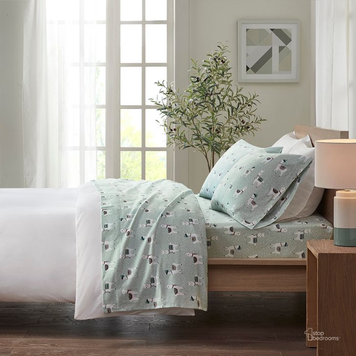The appearance of Cozy Cotton Flannel Printed Twin Sheet Set In Seafoam Llama designed by Olliix in the transitional interior design. This seafoam llama piece of furniture  was selected by 1StopBedrooms from Cozy Flannel Collection to add a touch of cosiness and style into your home. Sku: TN20-0405. Bed Size: Twin. Material: Cotton. Product Type: Bed Sheet. Image1