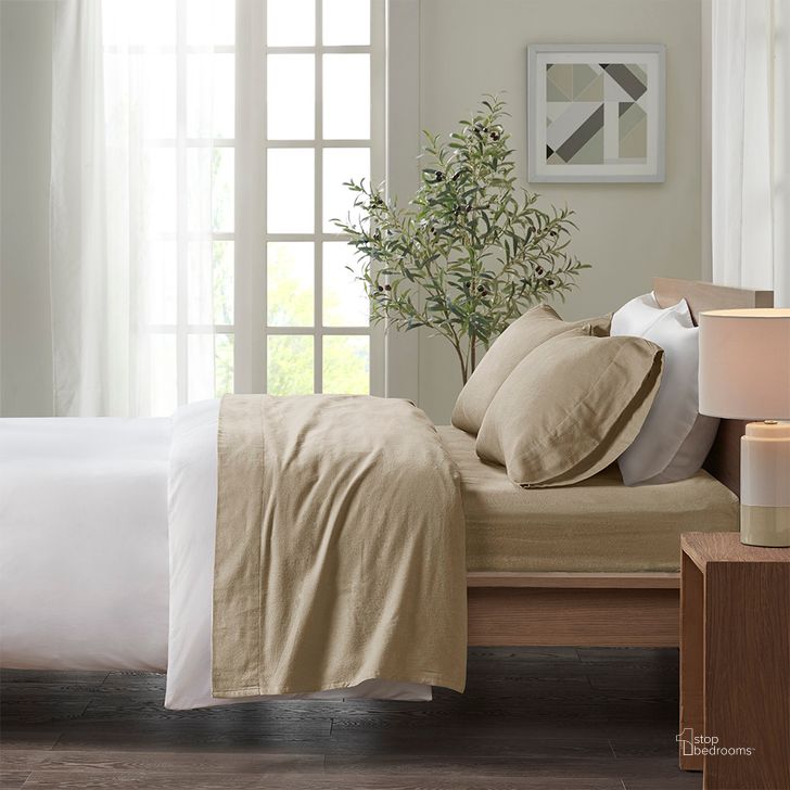 The appearance of Cozy Cotton Flannel King Sheet Set In Tan Solid designed by Olliix in the transitional interior design. This tan solid piece of furniture  was selected by 1StopBedrooms from Cozy Flannel Collection to add a touch of cosiness and style into your home. Sku: TN20-0119. Bed Size: King. Material: Cotton. Product Type: Bed Sheet. Image1