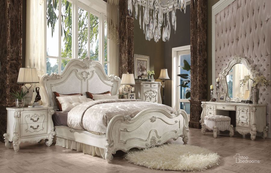 The appearance of Cranby White Bedroom Set designed by Leisure Living in the rustic / southwestern interior design. This white piece of furniture  was selected by 1StopBedrooms from Cranby Collection to add a touch of cosiness and style into your home. Sku: 21760Q-HB;21761Q-FB;21762Q-R;21133. Bed Type: Panel Bed. Material: Wood. Product Type: Panel Bed. Bed Size: Queen. Image1