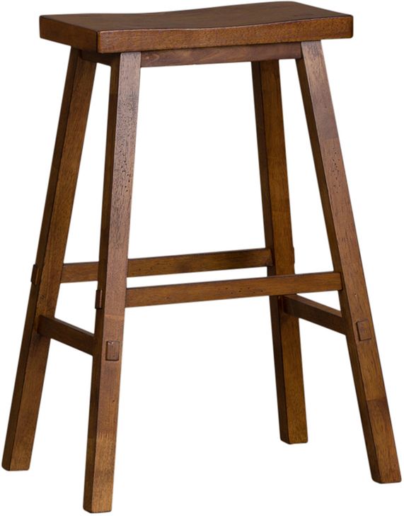 The appearance of Creations II Tobacco 30 Inch Sawhorse Barstool designed by Liberty in the country / farmhouse interior design. This brown piece of furniture  was selected by 1StopBedrooms from Creations Collection to add a touch of cosiness and style into your home. Sku: 38-B1830. Material: Wood. Product Type: Barstool. Image1