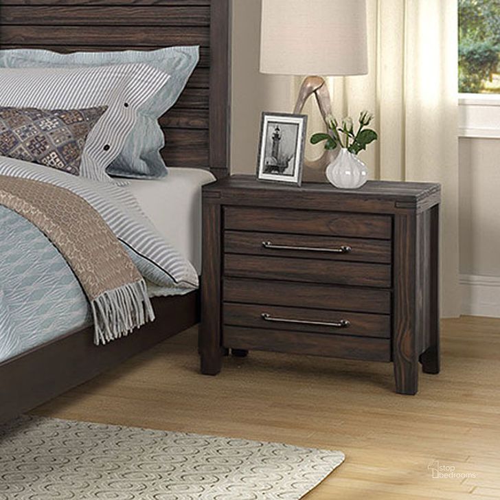 The appearance of Crestwood Nightstand In Dark Brown designed by Bernards in the transitional interior design. This dark brown piece of furniture  was selected by 1StopBedrooms from Crestwood Collection to add a touch of cosiness and style into your home. Sku: 1465-120. Product Type: Nightstand. Material: Solid Pine.