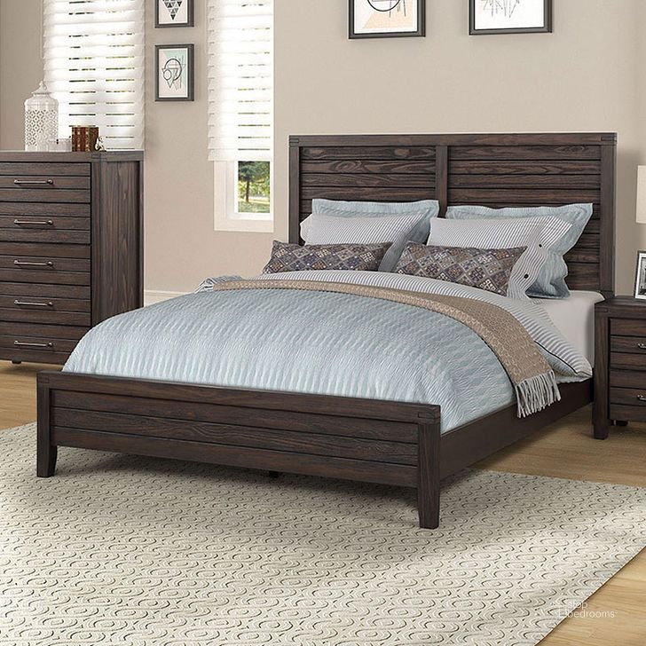 The appearance of Crestwood Full King Panel Bed In Dark Brown designed by Bernards in the transitional interior design. This dark brown piece of furniture  was selected by 1StopBedrooms from Crestwood Collection to add a touch of cosiness and style into your home. Sku: 1465-110. Bed Type: Panel Bed. Product Type: Panel Bed. Bed Size: King. Material: Solid Pine. Image1