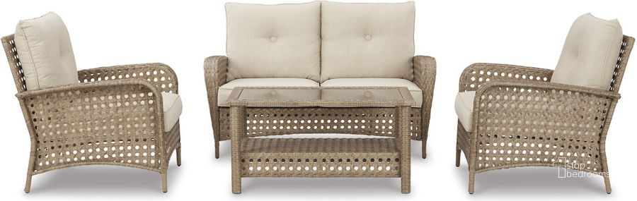 The appearance of Crowes Mills Driftwood Outdoor Conversation Set designed by Isaac Tahari in the transitional interior design. This driftwood piece of furniture  was selected by 1StopBedrooms from Crowes Mills Collection to add a touch of cosiness and style into your home. Sku: P345-035;P345-820. Product Type: Outdoor Conversation Set. Image1