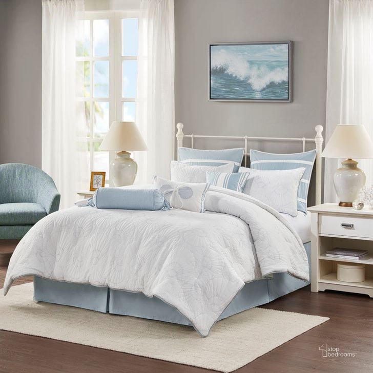 The appearance of Crystal Cotton Quilted California King Comforter Set In White designed by Olliix in the coastal interior design. This white piece of furniture  was selected by 1StopBedrooms from Crystal Beach Collection to add a touch of cosiness and style into your home. Sku: HH10-704. Material: Polyester. Bed Size: California King. Product Type: Comforter Set. Image1