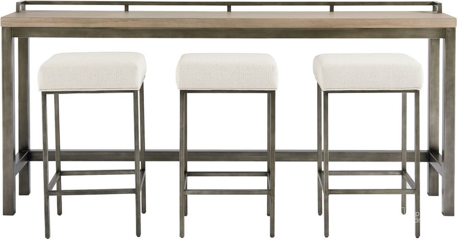 The appearance of Curated Greystone Mitchell 4 Piece Counter Height Dining Set designed by Universal in the transitional interior design. This gray piece of furniture  was selected by 1StopBedrooms from Curated Collection to add a touch of cosiness and style into your home. Sku: 749803. Product Type: Counter Height Table. Table Top Shape: Rectangular. Image1
