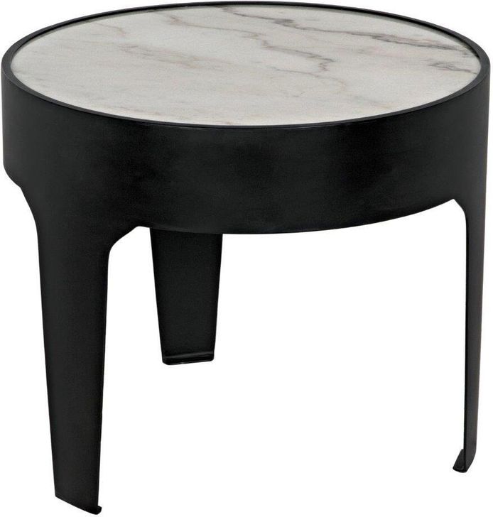 The appearance of Cylinder Large Side Table designed by Noir in the transitional interior design. This matte black piece of furniture  was selected by 1StopBedrooms from Cylinder Collection to add a touch of cosiness and style into your home. Sku: GTAB694MTB. Material: Marble. Product Type: Side Table. Image1