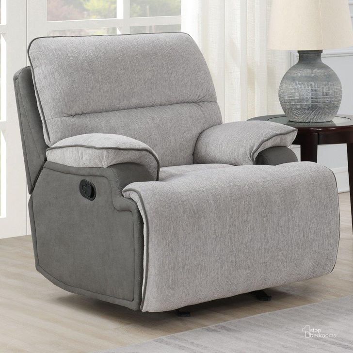 The appearance of Cyprus Recliner Chair In Gray designed by Steve Silver in the  interior design. This gray piece of furniture  was selected by 1StopBedrooms from Cyprus Collection to add a touch of cosiness and style into your home. Sku: CY950C. Material: Polyester. Product Type: Reclining Chair. Image1