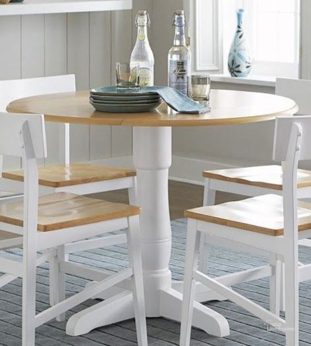The appearance of Christy Light Oak And White Round Dining Table designed by Progressive Furniture in the transitional interior design. This white piece of furniture  was selected by 1StopBedrooms from Christy Collection to add a touch of cosiness and style into your home. Sku: D878-13B;D878-13T. Table Base Style: Pedestal. Table Top Shape: Round. Material: Wood. Product Type: Dining Table. Image1