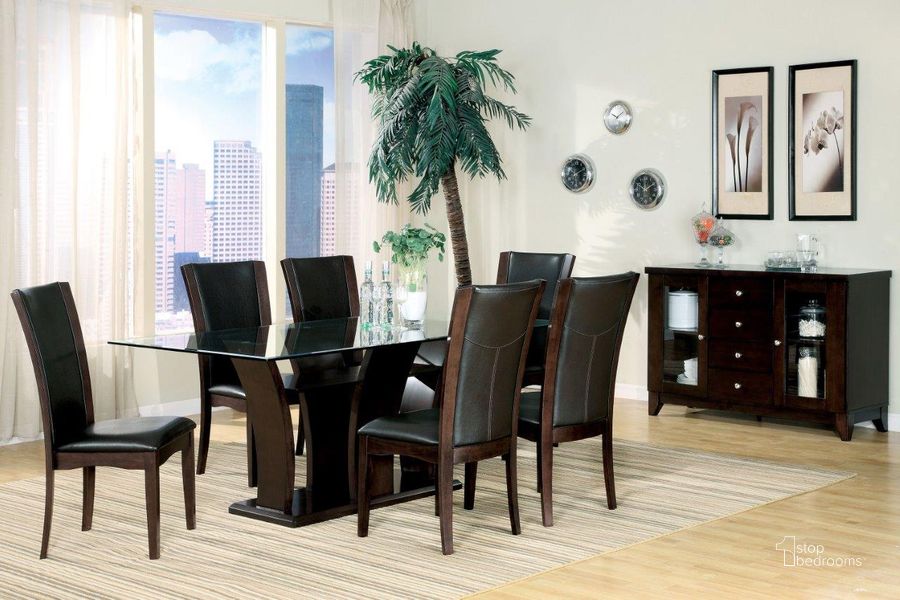 The appearance of Daisy Espresso Rectangular Dining Room Set designed by Homelegance in the modern / contemporary interior design. This brown piece of furniture  was selected by 1StopBedrooms from Daisy Collection to add a touch of cosiness and style into your home. Sku: 710-72B;710-72C;G4272;710WS. Table Base Style: Pedestal. Material: Wood. Product Type: Dining Room Set. Table Top Shape: Rectangular. Image1