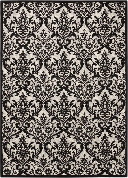 The appearance of Damask Black And White 5 X 7 Area Rug designed by Nourison in the traditional interior design. This black and white piece of furniture  was selected by 1StopBedrooms from Damask Collection to add a touch of cosiness and style into your home. Sku: 99446341440. Material: Polyester. Product Type: Area Rugs. Image1