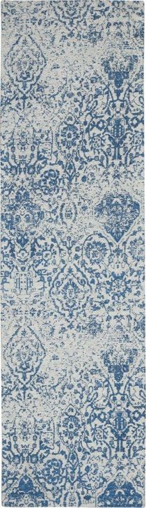 The appearance of Damask Blue 8 Runner Area Rug designed by Nourison in the traditional interior design. This blue piece of furniture  was selected by 1StopBedrooms from Damask Collection to add a touch of cosiness and style into your home. Sku: 99446769428. Material: Polyester. Product Type: Area Rugs. Image1