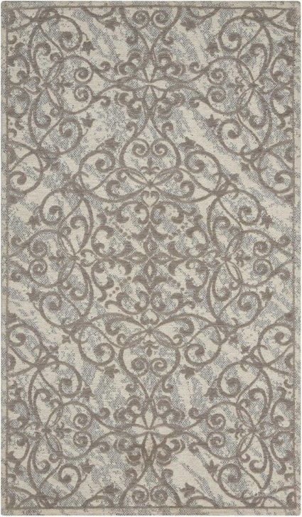 The appearance of Damask Ivory And Grey 2 X 4 Area Rug designed by Nourison in the traditional interior design. This ivory and grey piece of furniture  was selected by 1StopBedrooms from Damask Collection to add a touch of cosiness and style into your home. Sku: 99446339836. Material: Polyester. Product Type: Area Rugs. Image1