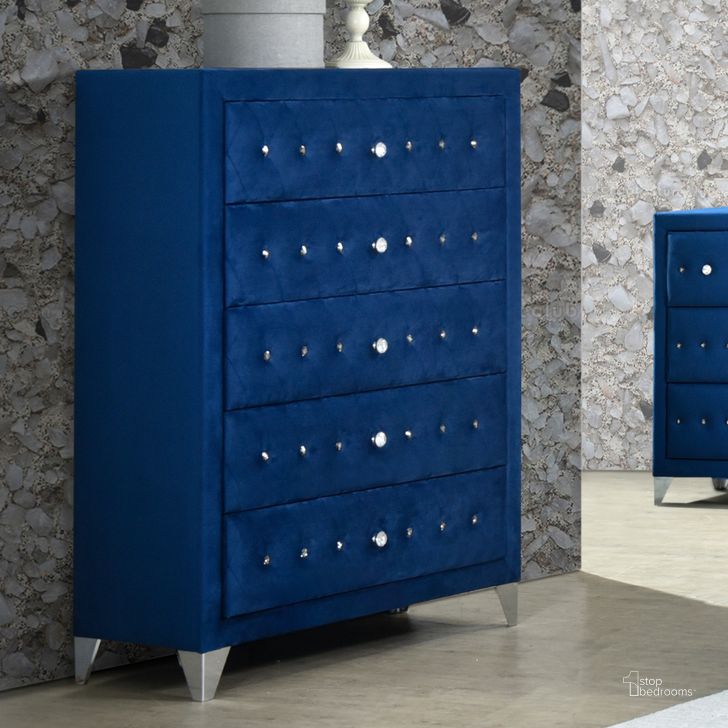 The appearance of Dante Chest (Blue) designed by ACME in the glam interior design. This blue piece of furniture  was selected by 1StopBedrooms from Dante Collection to add a touch of cosiness and style into your home. Sku: 24226. Material: Wood. Product Type: Chest. Image1